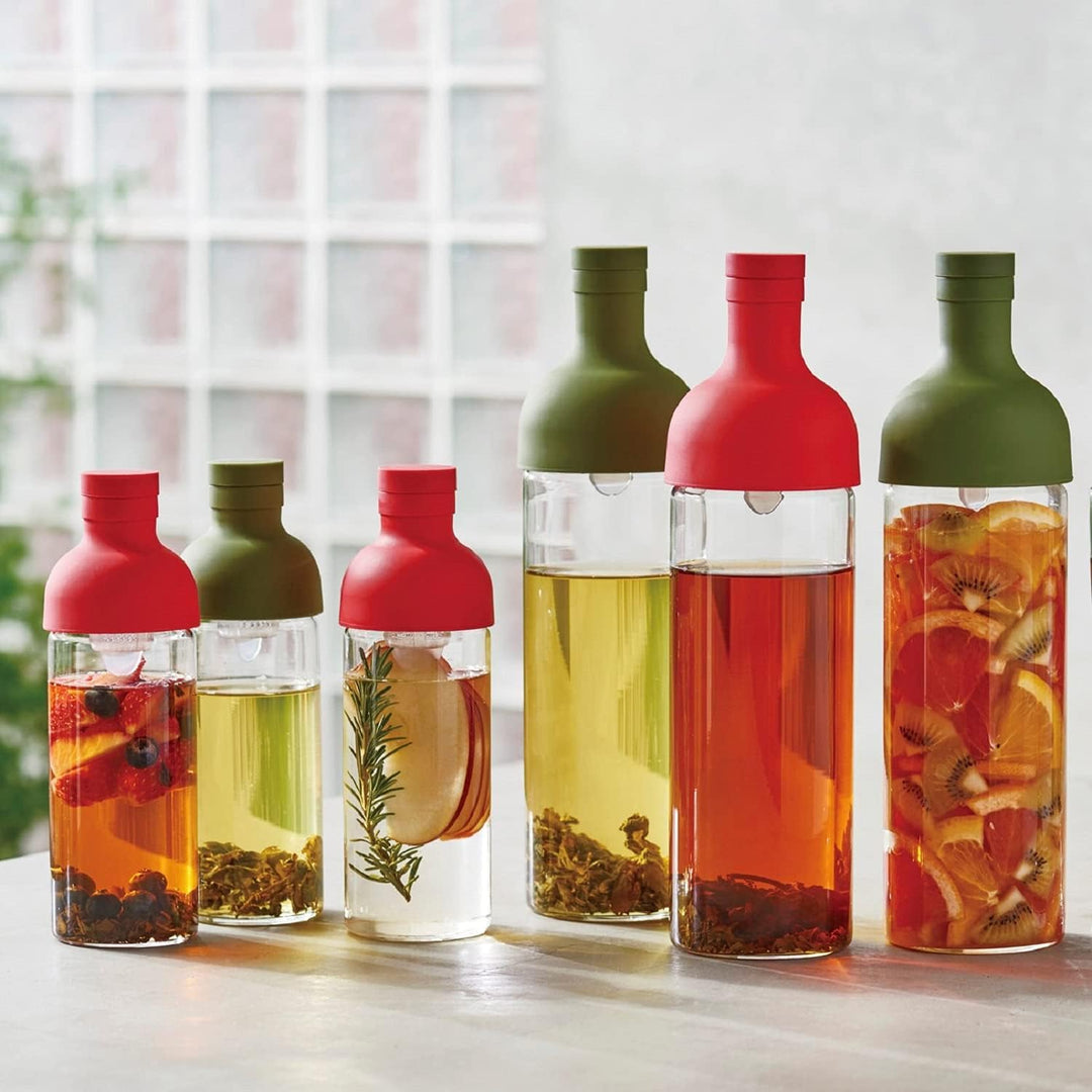 Hario, Filter Bottle, Fib-75-OG, Kunststoff und Glas, olivgrün, 750 ml, 10 x 10 x 25 cm 10 x 10 x 25