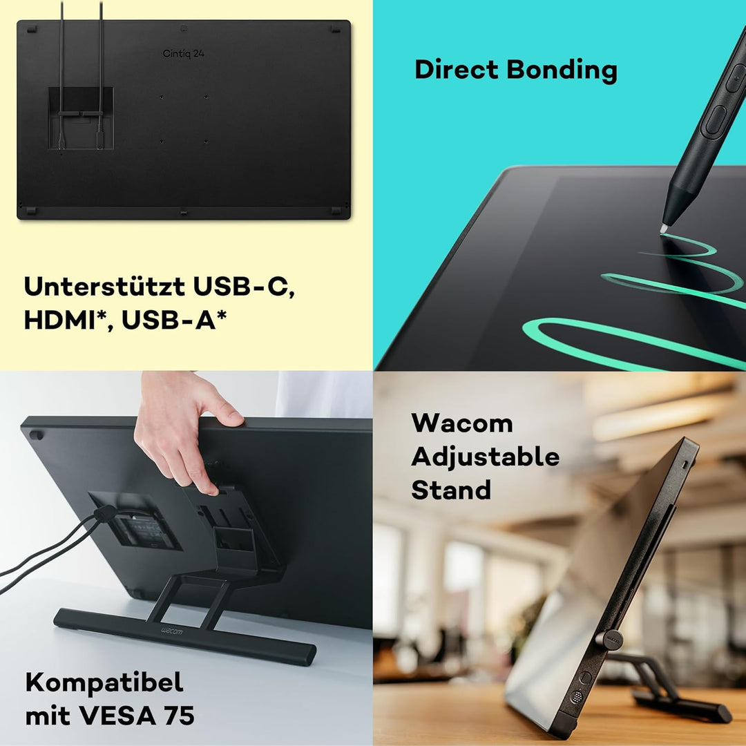Wacom Cintiq 24 (2025 Edition) – 2.5K Grafik-Stiftdisplay mit Wacom Pro Pen 3, verstellbarem Ständer