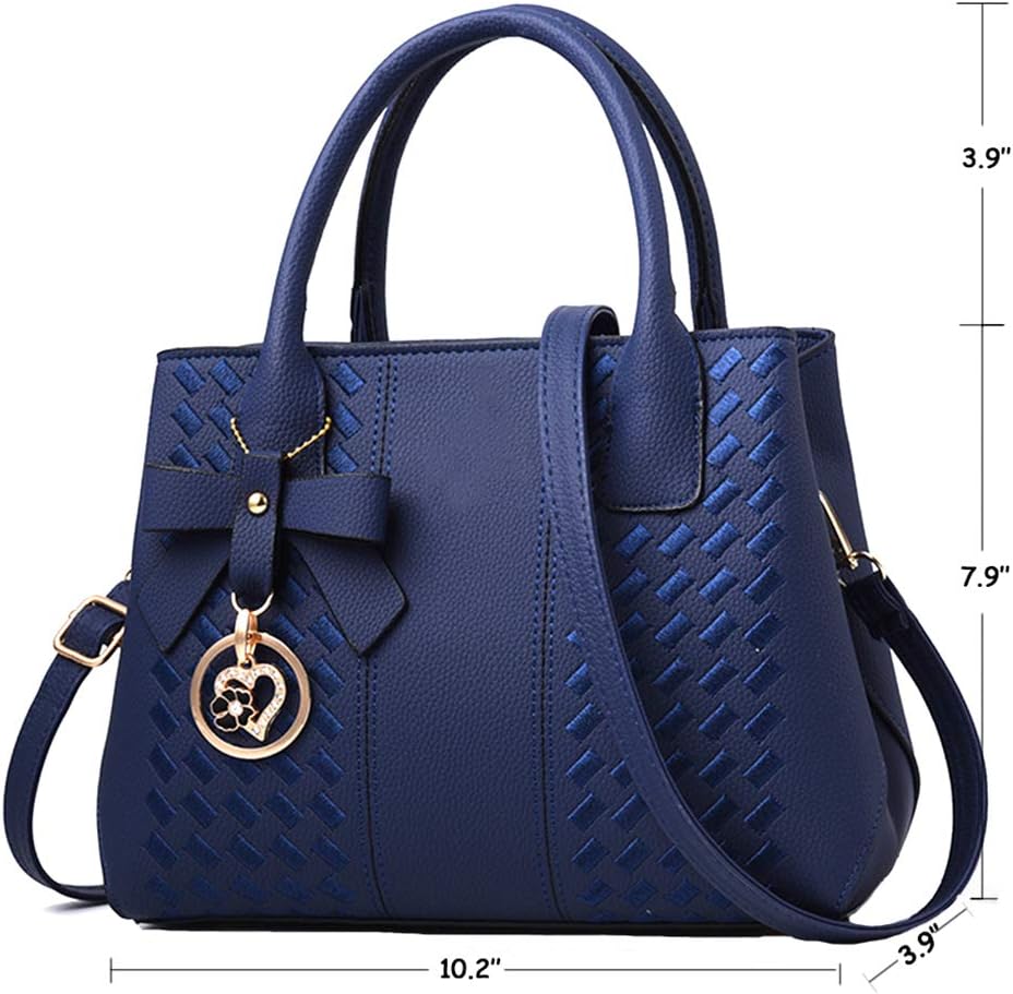 Jeniulet Handtaschen für Damen Mode Damen PU Leder Top Handle Satchel Umhängetaschen Blau, Blau
