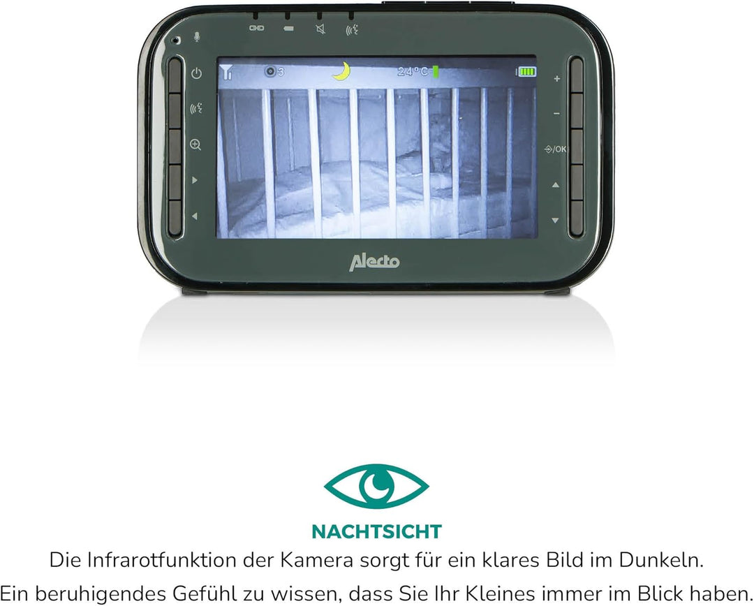 Alecto DVM200MBK Funk Babyphone steuerbarer Kamera - 100% störungsfreie Babyfon - Indoor Baby Monito