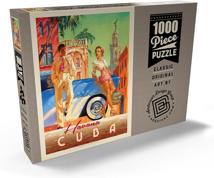 Kuba: Havanna-Schatten, Vintage Poster - Premium 1000 Teile Puzzle - MyPuzzle Sonderkollektion von A