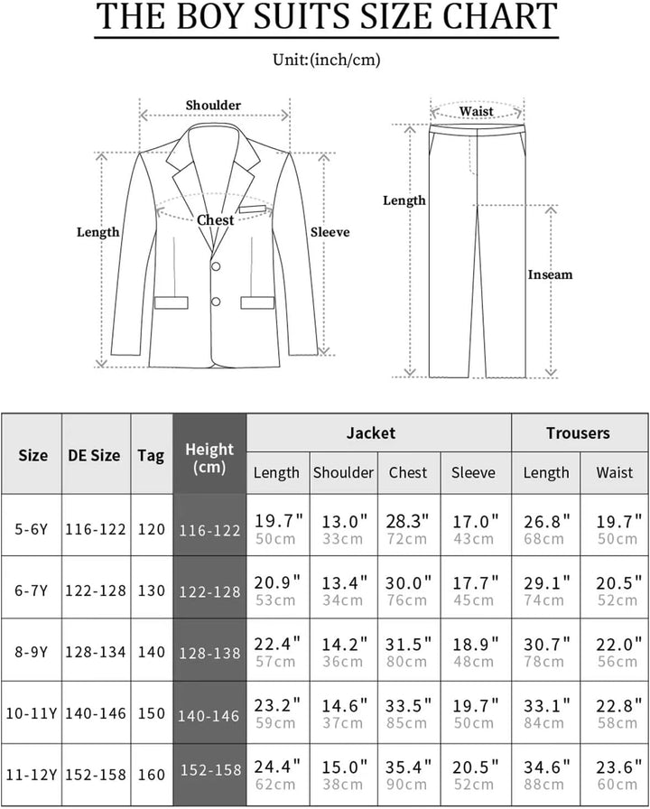mintgreen Jungen Anzug Blazer 2PCS Gentleman Tuexdo Sätze Blazer + Hose + Fliege 5-12 Jahre 140-146