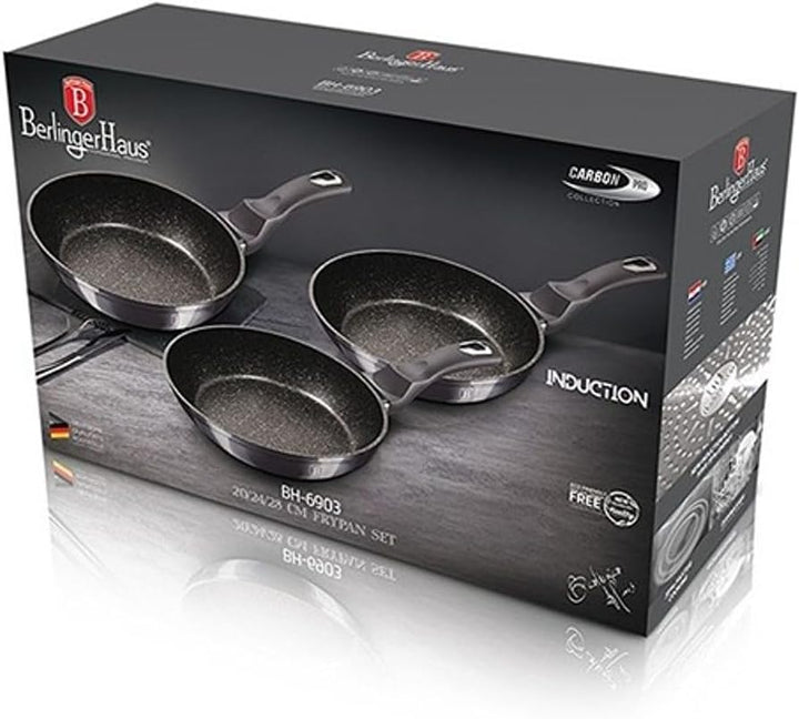 Berlinger Haus - BH/6903 - Set von 3 Frittieröfen, Metallic Line Carbon Pro Edition