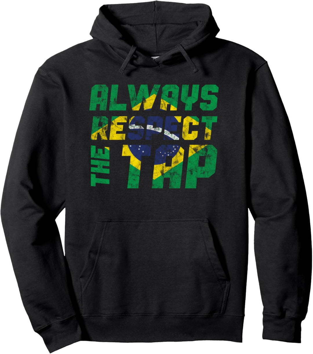 Jiu Jitsu Respect the Tap BJJ Fan Brazilian Flag Jiujitsu Pullover Hoodie