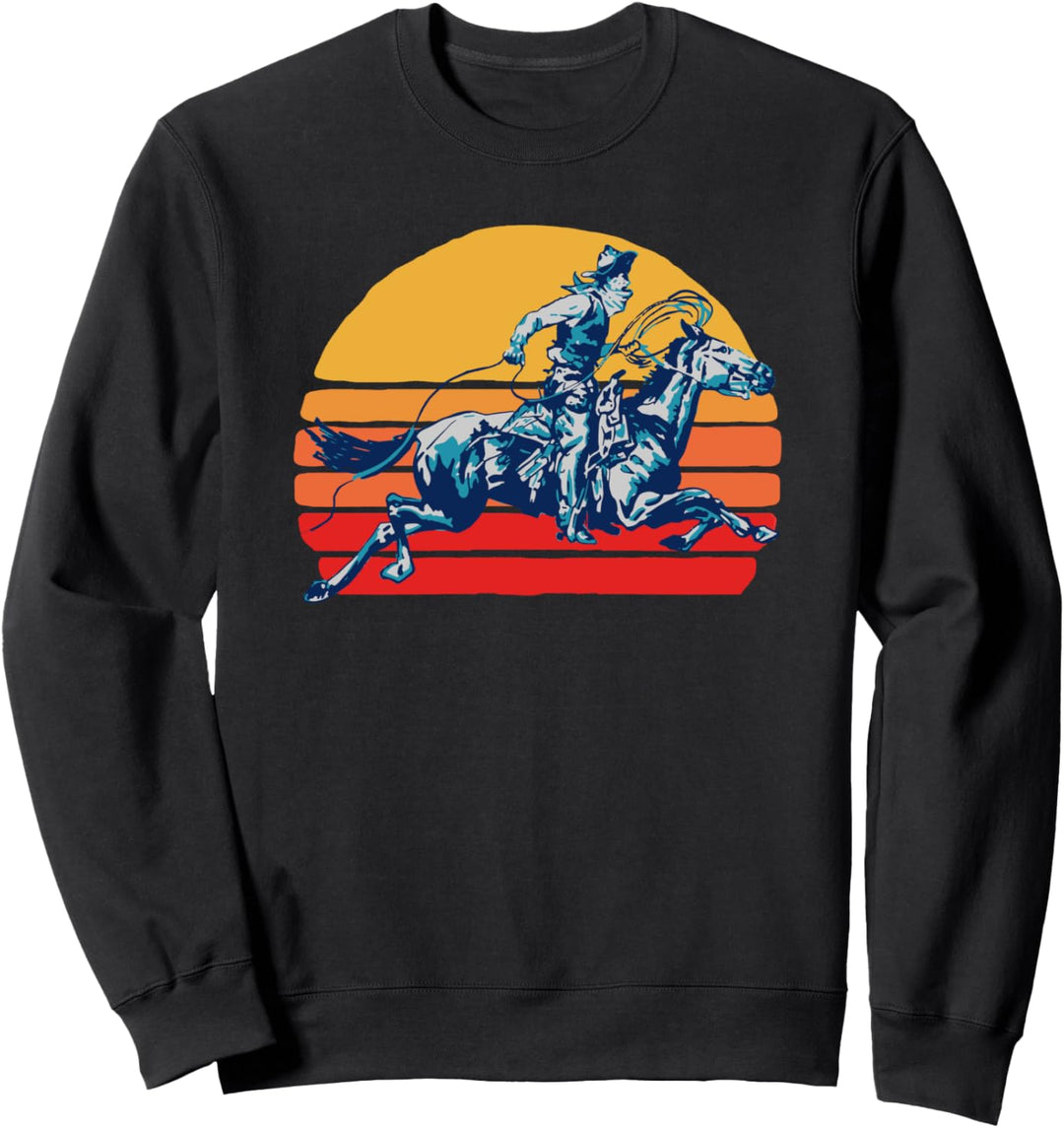 Retro Roping Cowboy Vintage Graphic Sweatshirt