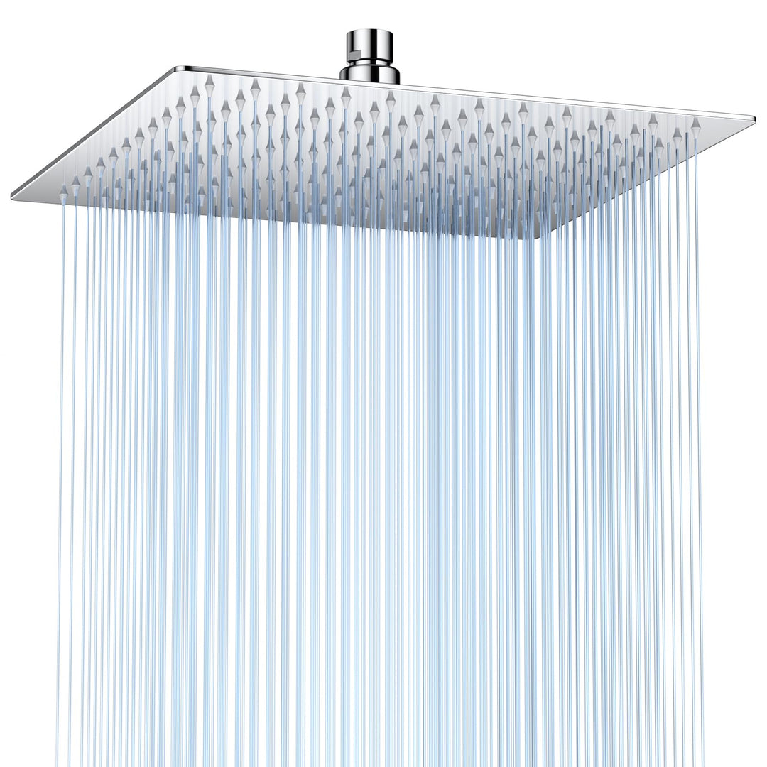 12 Zoll (30cm) Regendusche Duschkopf – Edelstahl, Hochdruck, Ultradünn, 360° Schwenkbar – Grosser Lu
