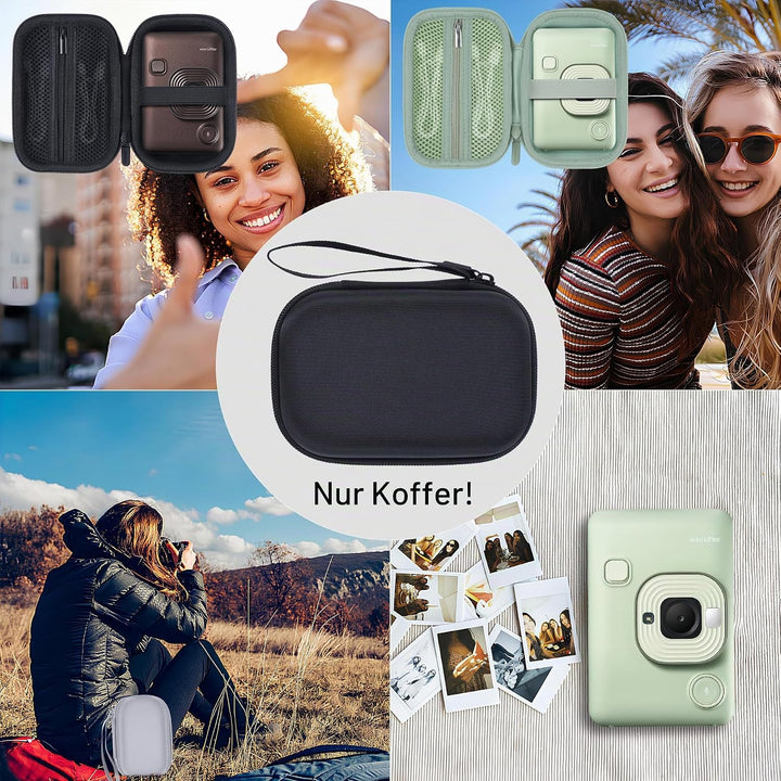 Hart Schutz Hülle Etui Tasche für Fujifilm Mini Liplay+/Liplay Hybride Sofortbildkamera (Schwarz), S