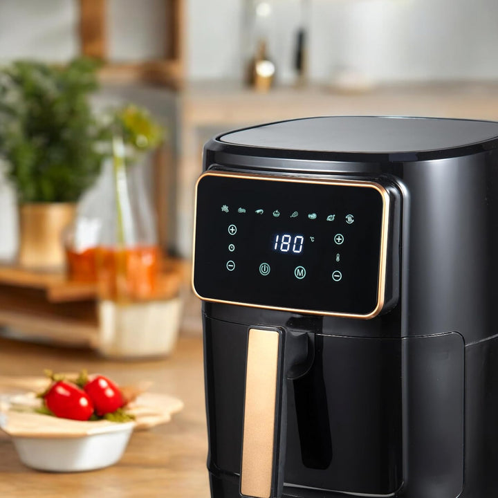 BERGNER COPPERLY - PFAS-Freie Heissluftfritteuse 1800W 6.9L - 8 Kochprogramme - Air Fryer mit Kerami