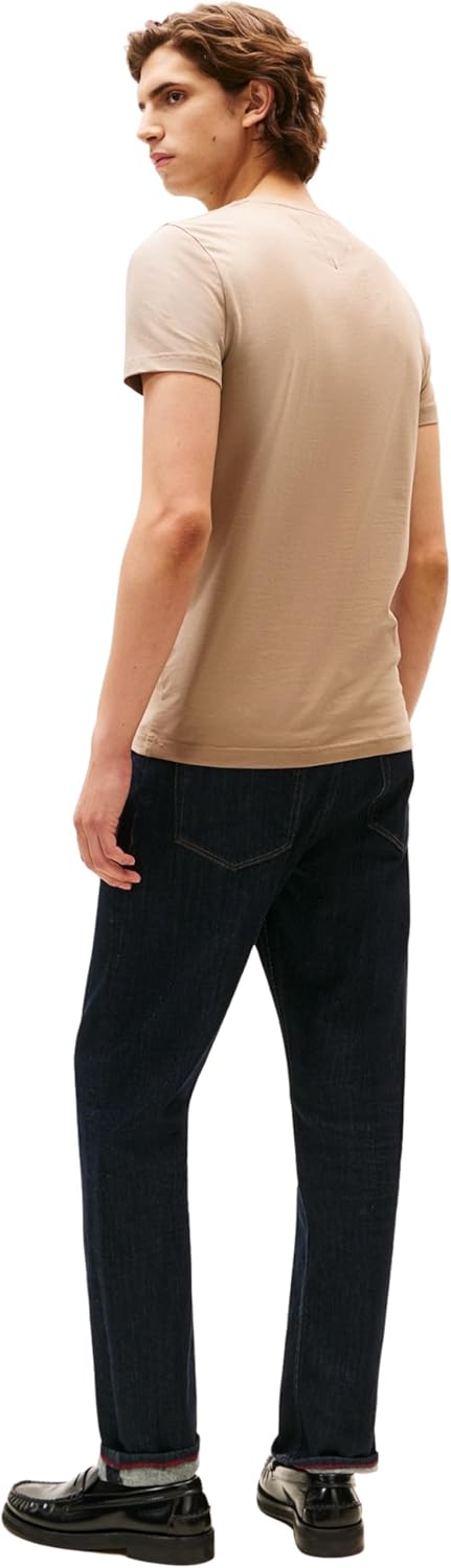 Tommy Hilfiger Herren Kurzarm T-Shirts XS Beige (Coastal Taupe), XS Beige (Coastal Taupe)