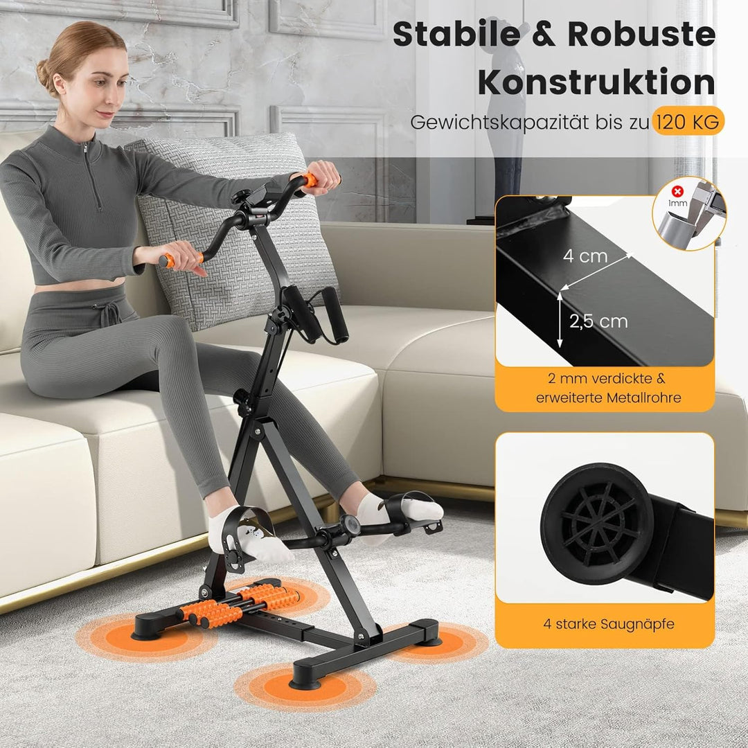 COSTWAY Pedaltrainer für Senioren, Arm und Beintrainer mit LCD Display, Bewegungstrainer höhen- & lä