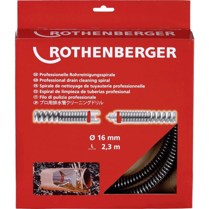 ROTHENBERGER 72433 Rohrreinigungsspiralen SMK, Kunststoffseele, 16mm Spiraldurchmesser, 2.3m Arbeits