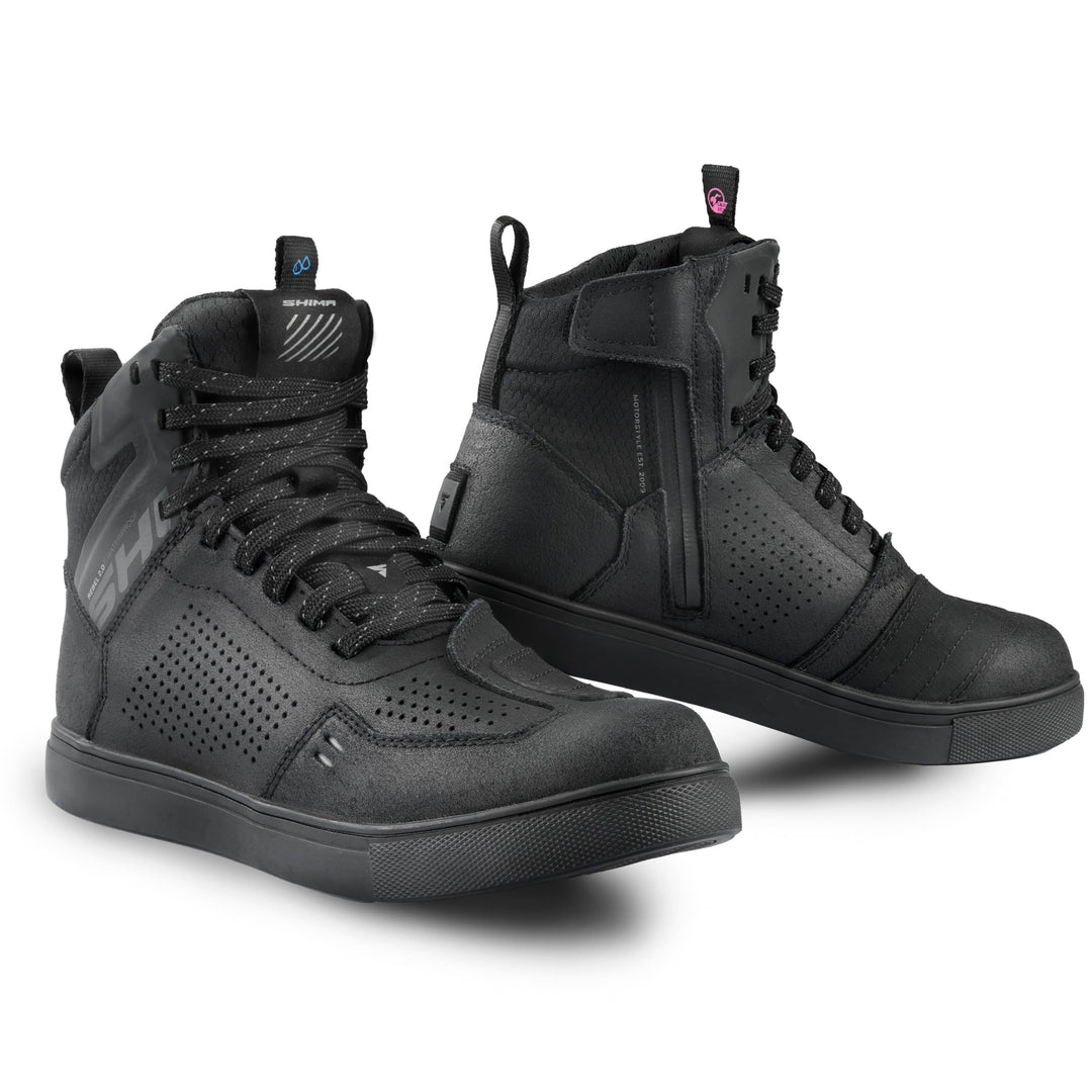SHIMA Rebel 2.0 Motorrad Schuhe Herren Leder Belüftet Motorradstiefel Protektoren Sneaker Rutschfest