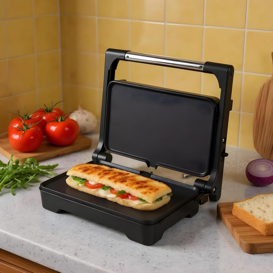 JATA JEGR1183 Doppelgrill, 1500 W, Elektrogrill mit 180°-Öffnung und Schwingdeckel, regulierbares Th