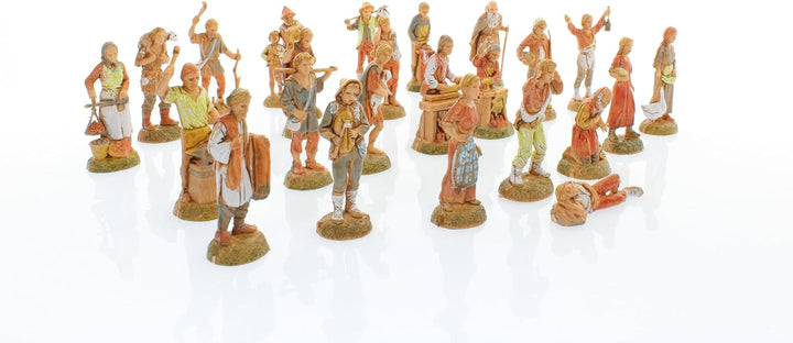 Moranduzzo Hirten-Gruppe 24 Figuren für 6 cm Krippe – MINI 6 – Massstab 1:32 – Unzerstörbare, Handbe