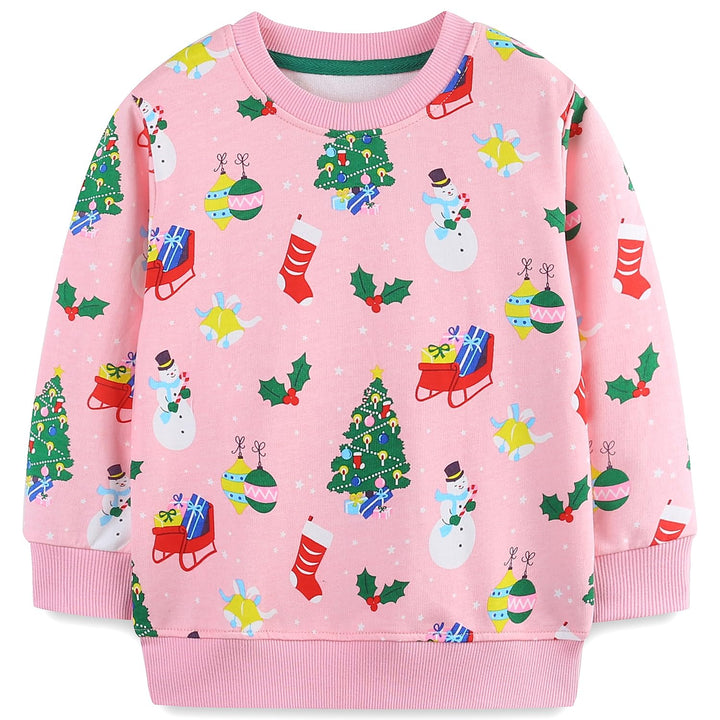 Mädchen Weihnacht Pullover Kinder Weihnachtskleidung Rentier Sweatshirts Baumwolle Warme Christmas L