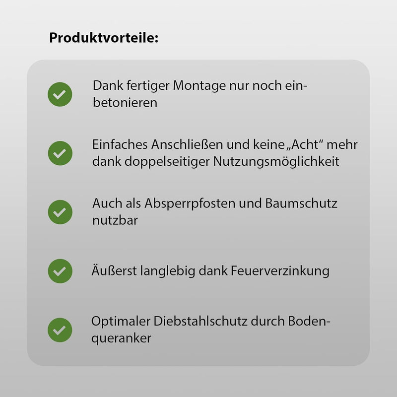 2x Fahrradanlehnbügel zum Einbetonieren Fahrradständer Anlehnbügel Anlehnständer Poller Ständer feue