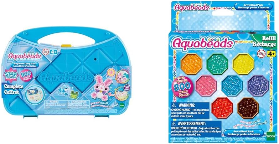 Aquabeads 31912 Starter Set im Koffer, Multi Color & 31520 Glitzerperlen - Nachfüllset Nachfüllpack