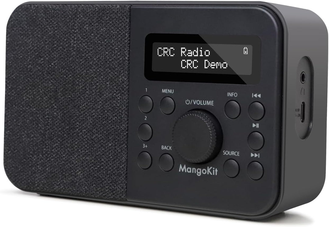 MangoKit PR2S Tragbares DAB+ Digitalradio,Küchen-FM-Radio,Bluetooth-Lautsprecher,Persönliches DAB-Ra