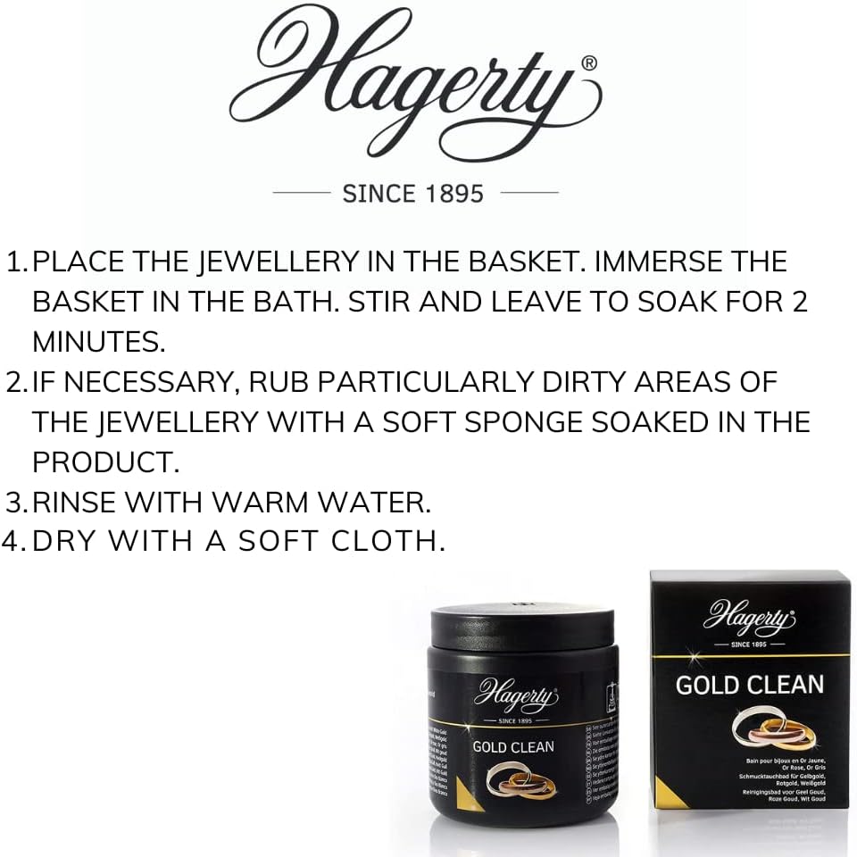 Hagerty Gold Clean Gold-Reinigungsbad 170 ml I Bad zur Reinigung von Gelb-, Weiss-, Rosa- und Rotgol
