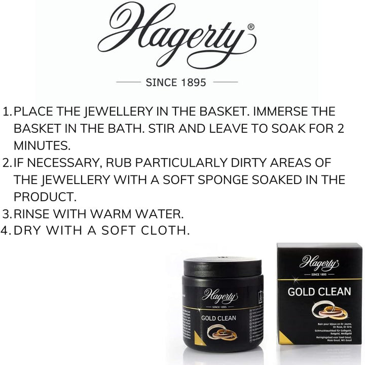 Hagerty Gold Clean Gold-Reinigungsbad 170 ml I Bad zur Reinigung von Gelb-, Weiss-, Rosa- und Rotgol
