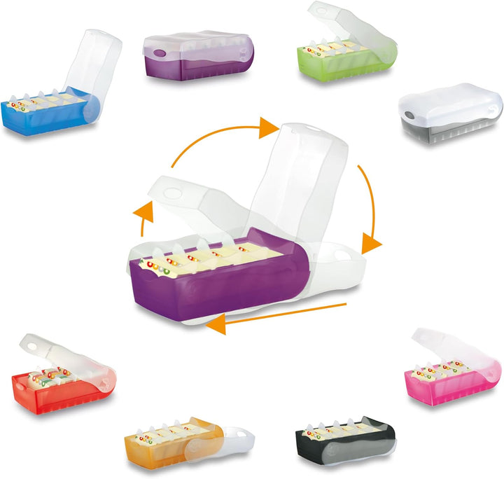 HAN Lernkarteibox CROCO, einfach Vokabeln lernen mit 5-Fächer-Lernsystem, DIN A8 Karteikasten für 50