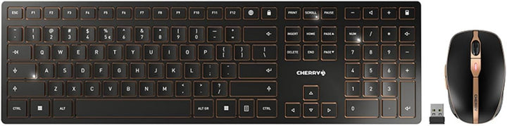 CHERRY DW 9000 Slim, Kabelloses Tastatur- und Maus-Set, EU-Layout (QWERTY), Bluetooth & 2,4 GHz Funk