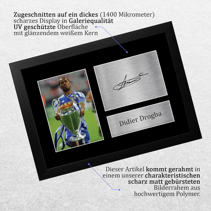 HWC Trading Didier Drogba Geschenk Signed Printed Autogramm Geschenke drucken Foto Memorabilia Bilda