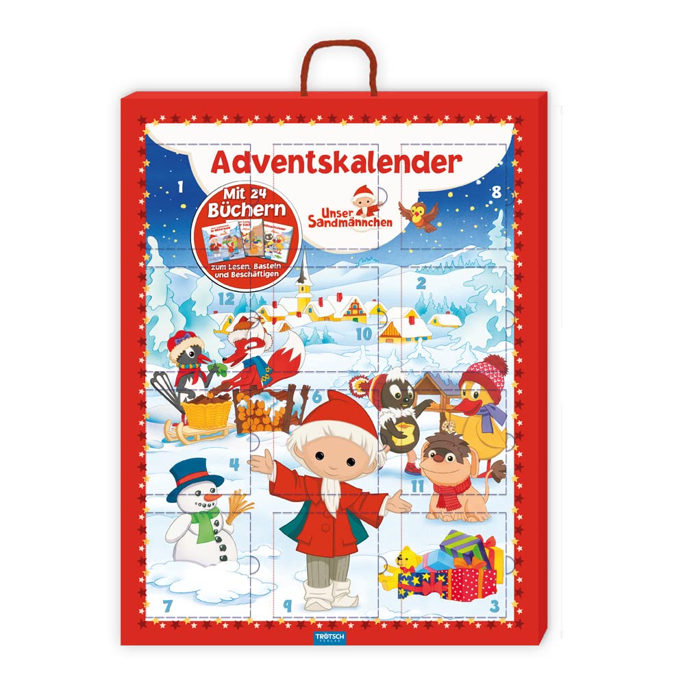 TRÖTSCH - Adventskalender "Unser Sandmännchen" | Weihnachtskalender mit 24 Beschäftigungsbüchern: Üb