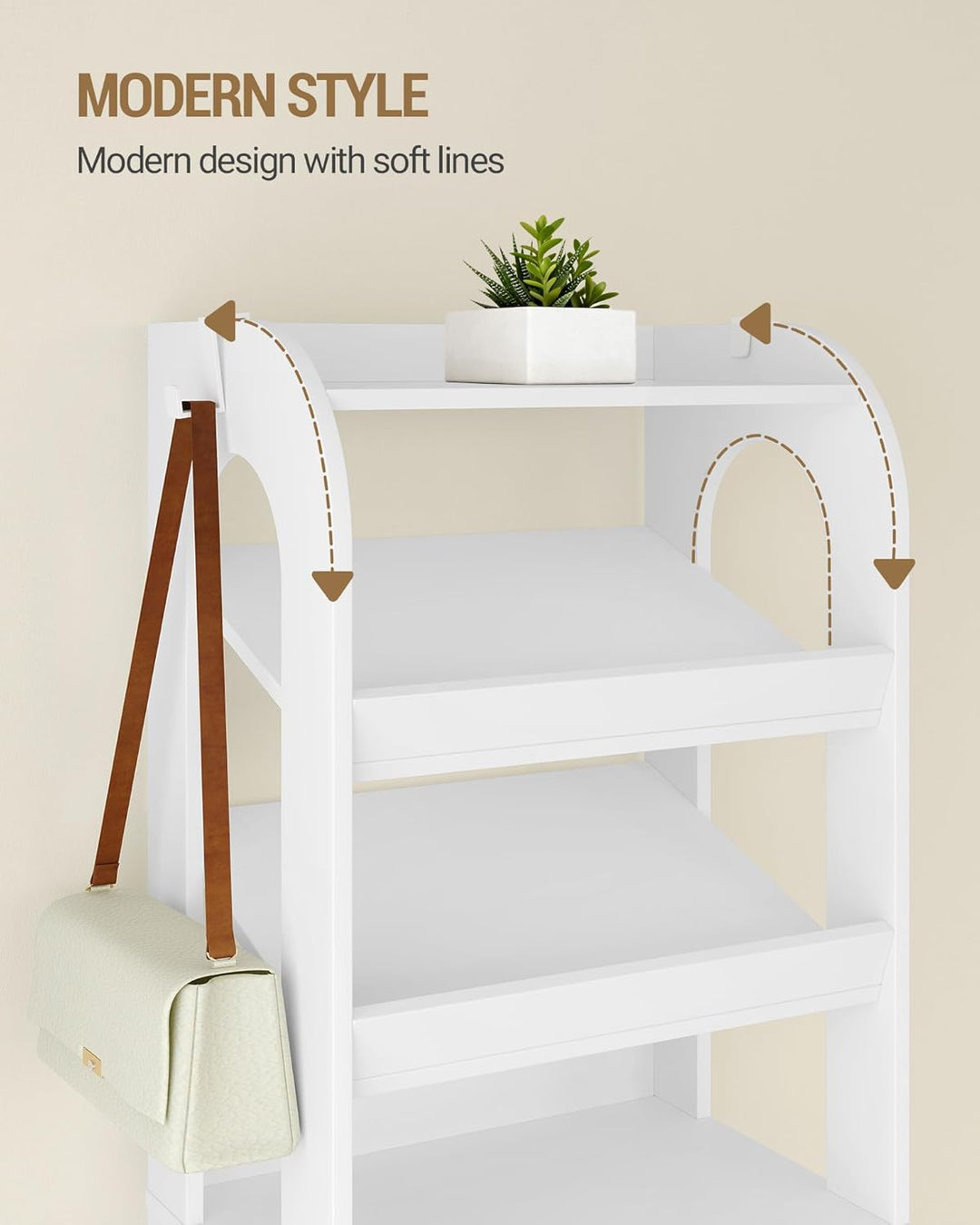 Hzuaneri Vertikales Schuhregal, 11 Ebenen Schmale Schuhregale, Holz-Schuh-Organizer für Schrank, Ein