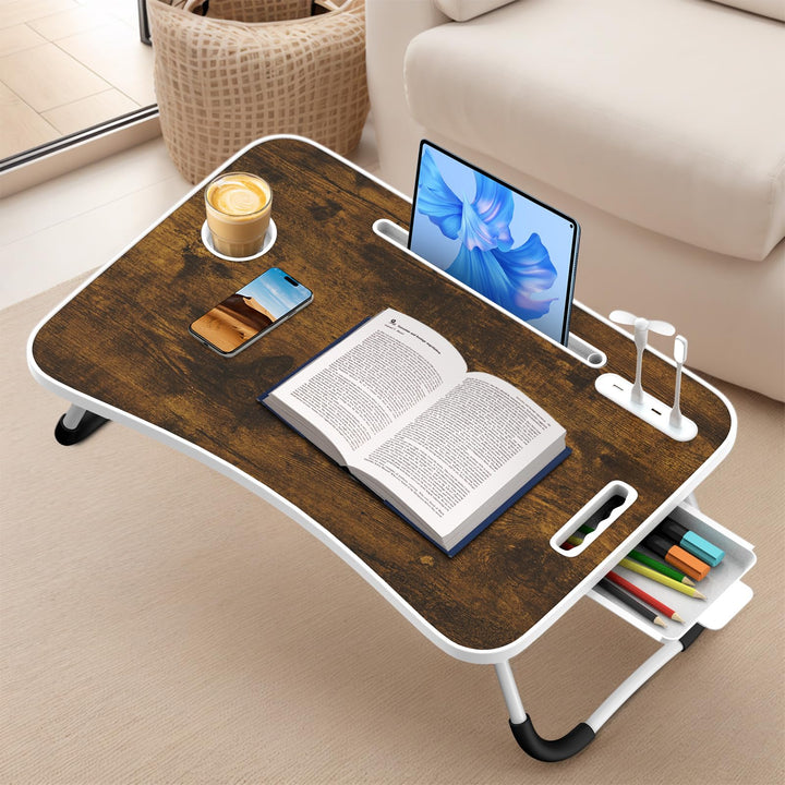 Klappbarer Laptop-Schreibtisch 60x40cm – Leichter, Multifunktionaler Bett Schreibtisch mit Kartensch