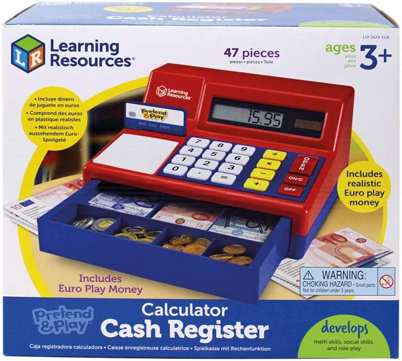 Learning Resources Pretend & Play Kaufladenkasse Rot Euro, Rot Euro