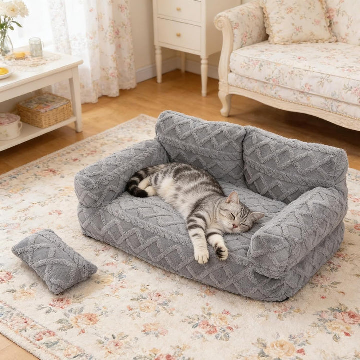 Generisch 2026 Stützendes Schlafsofa für Hunde Katzen, orthopädischer Komfort mit abnehmbarem, wasch