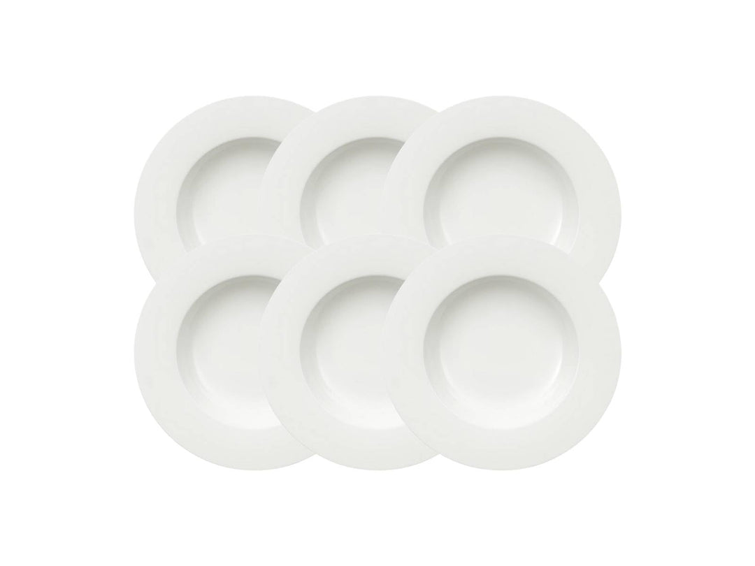 Villeroy & Boch Royal Suppenteller, Porzellan, Weiss, 25 x 25 x 9.20 cm, 6 Einheiten
