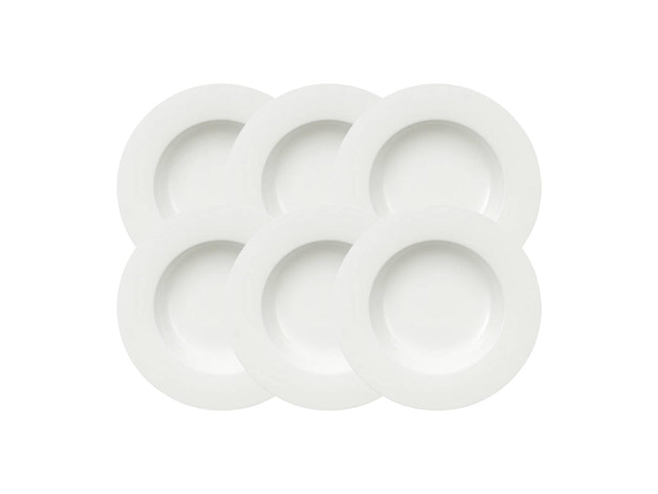 Villeroy & Boch Royal Suppenteller, Porzellan, Weiss, 25 x 25 x 9.20 cm, 6 Einheiten