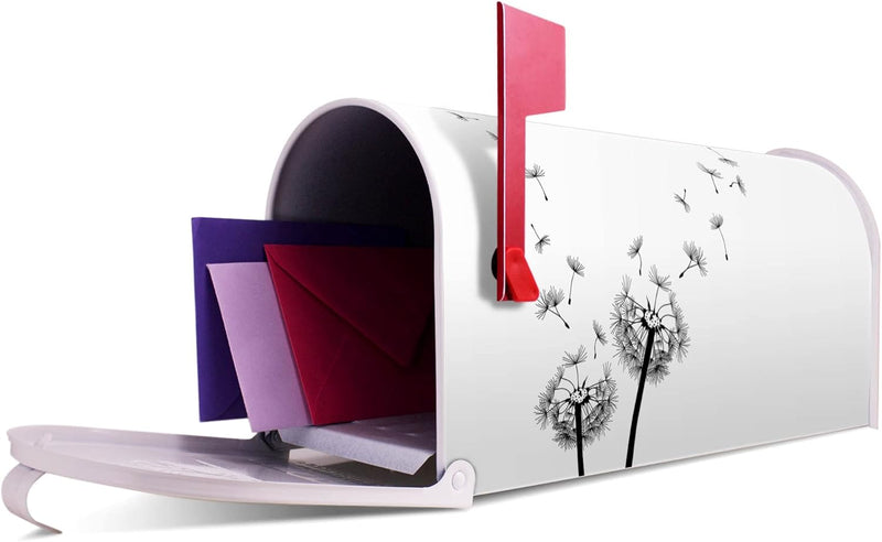 banjado® Amerikanischer Briefkasten - US Mailbox/Letterbox mit Motiv Pusteblume 2 51x22x17cm - Postk