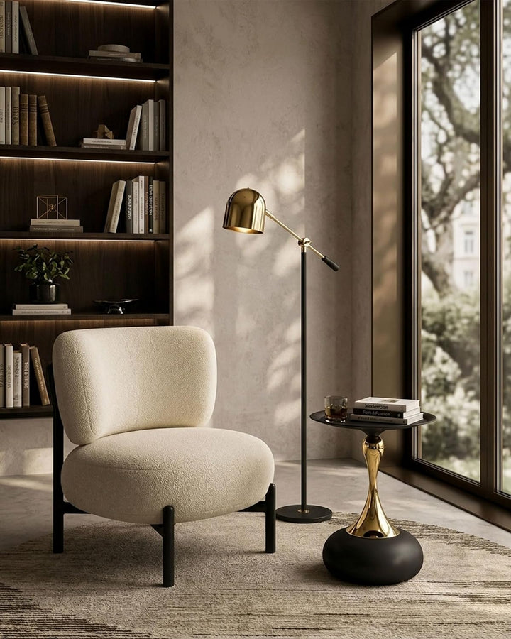 Couchtisch Schwarz Gold, Kleiner Runder Couchtisch Vintage, Metall Beistelltisch Rund Gold, Kreative