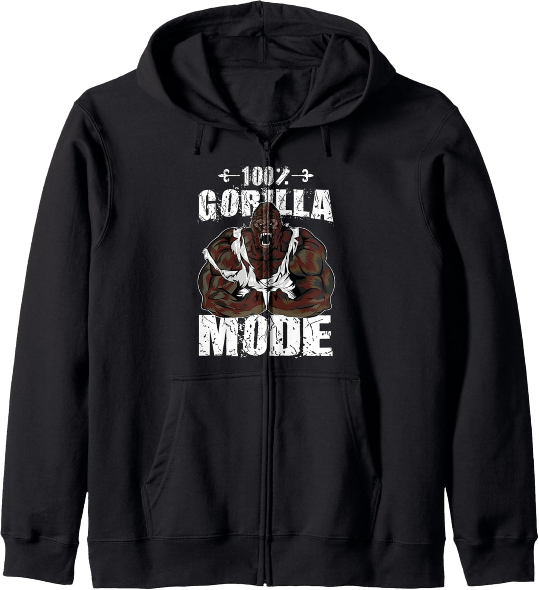 Gorilla Mode Workout Hantel Beast Gym Fitness Bodybuilding Kapuzenjacke