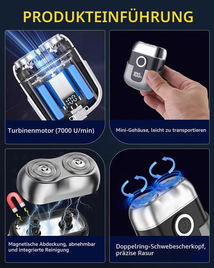 Mit LED -Anzeige Mini Rasierer Herren, IPX6 Wasserdicht Mini Rasierer, Bringen Sie Einen Ersatzwerkz