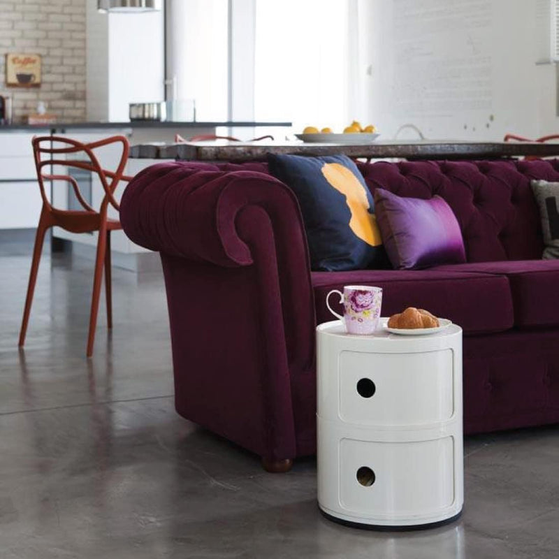 Kartell Componibili, 2 Elements, Weiss, Runde Basis 2-fächer Weiss, 2-fächer Weiss