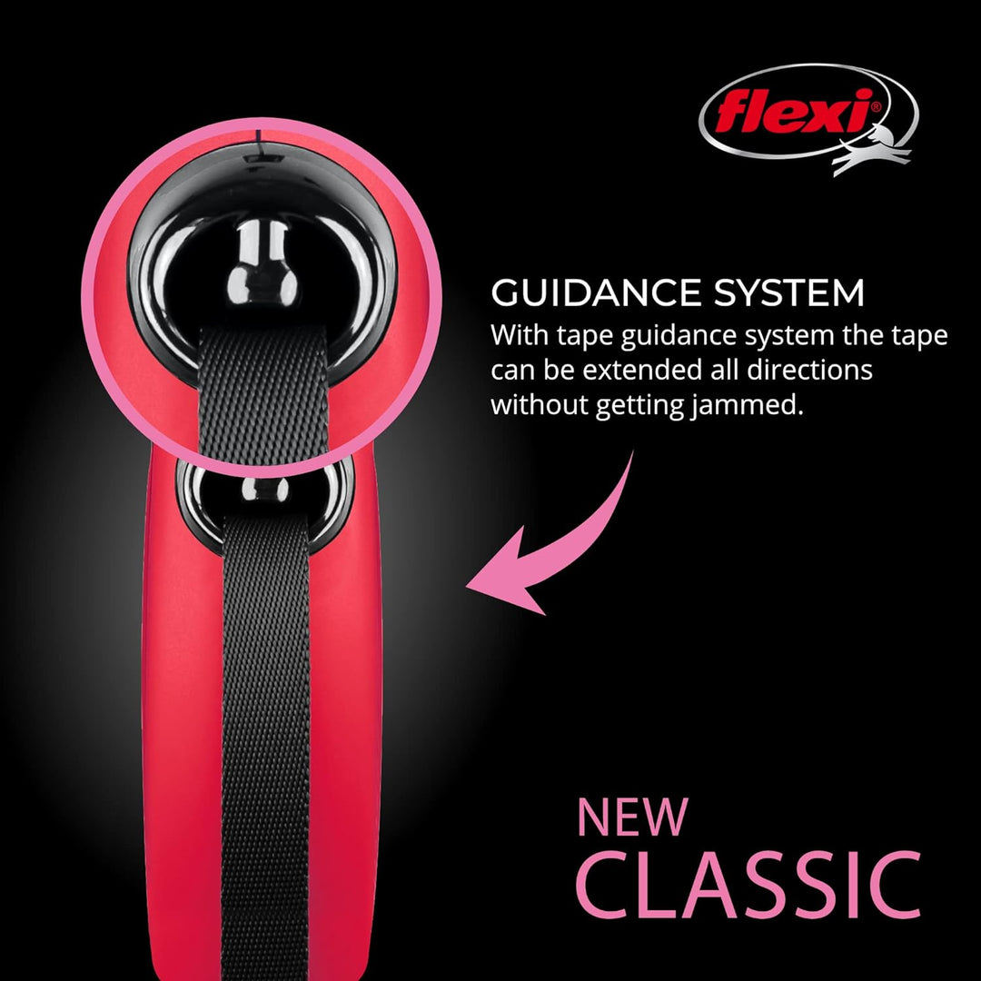 FLEXI Classic Hundeleine, einziehbar, 16 m, Grösse M, Rot CL2MT5.250.R Rot/Ausflug, einfarbig (Getaw