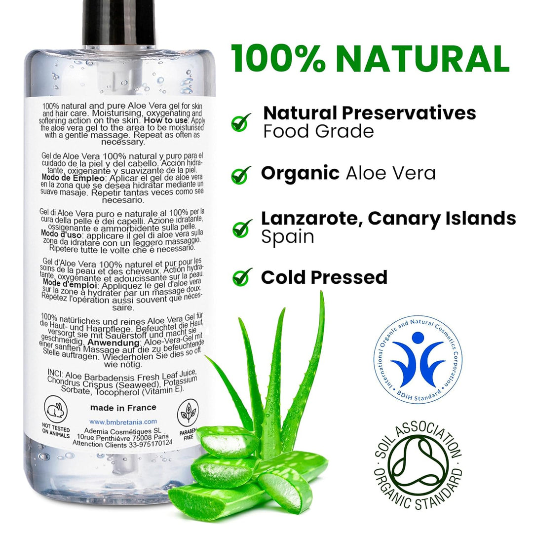 100% Rein natürlich Konzentrat Aloe Vera Gel für Gesicht Haare & Körper, Aloe Vera, 5 L