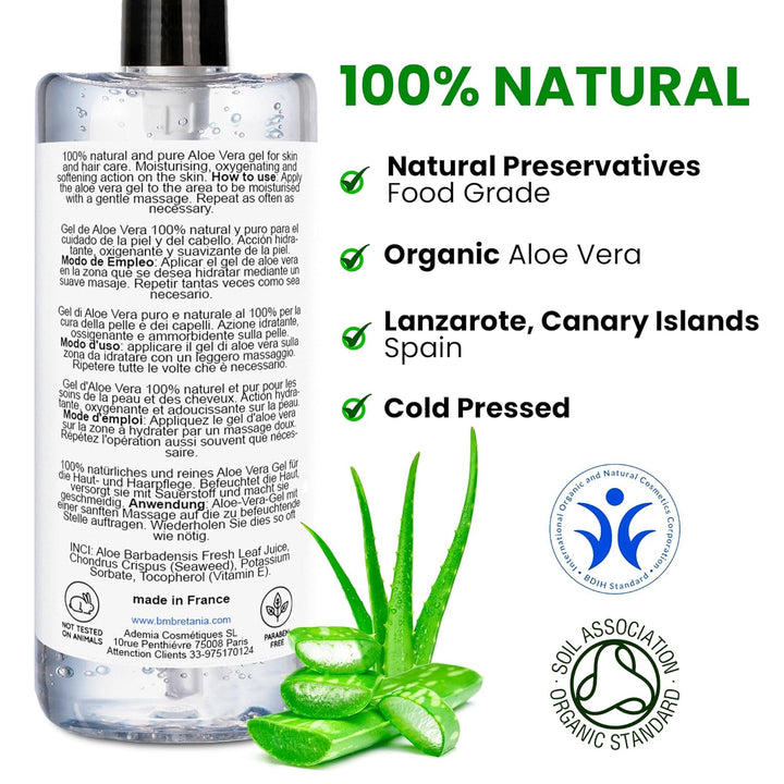 100% Rein natürlich Konzentrat Aloe Vera Gel für Gesicht Haare & Körper, Aloe Vera, 5 L