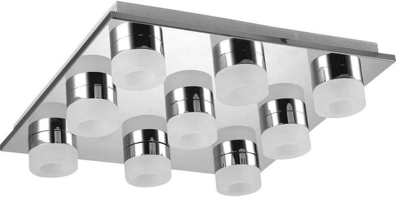 WOFI Deckenleuchte und LED-Deckenlampe 9175.09.01.0000 42 cm x 42 cm 9-flammig, 42 cm x 42 cm 9-flam