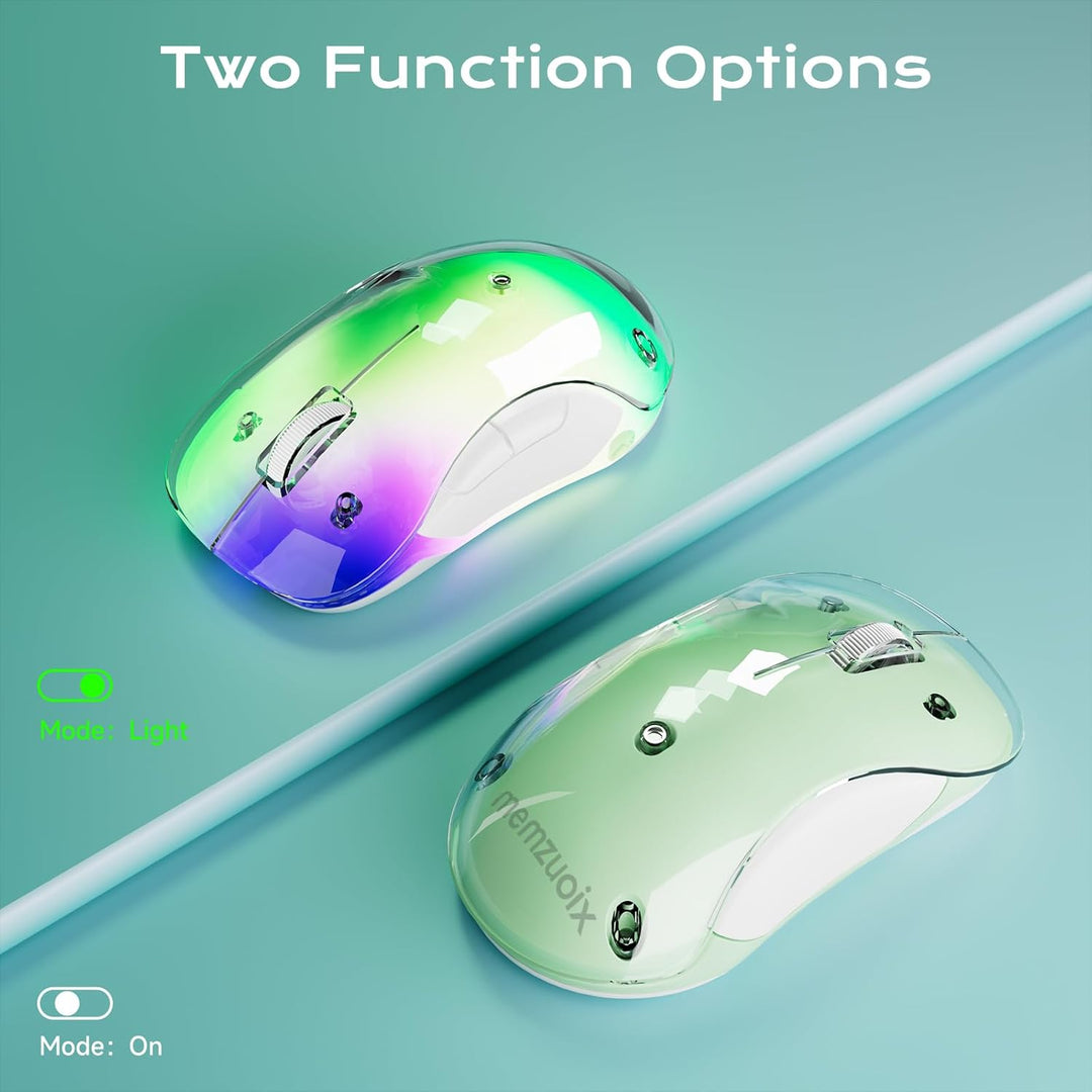 memzuoix LED Kabellose Maus – Wiederaufladbare 2.4G Optische Maus mit Magnetischer Abdeckung, Sanfte