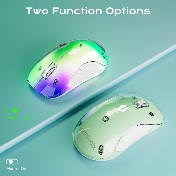 memzuoix LED Kabellose Maus – Wiederaufladbare 2.4G Optische Maus mit Magnetischer Abdeckung, Sanfte