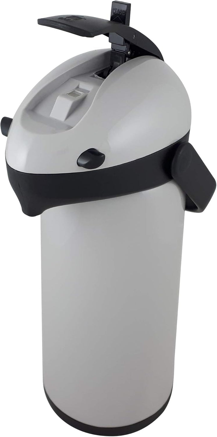 Helios Pump-Isolierkanne Airpot, 1,9 Liter, Kunststoff, grau/schwarz, Einhandbedienung 1,9 Liter Gra