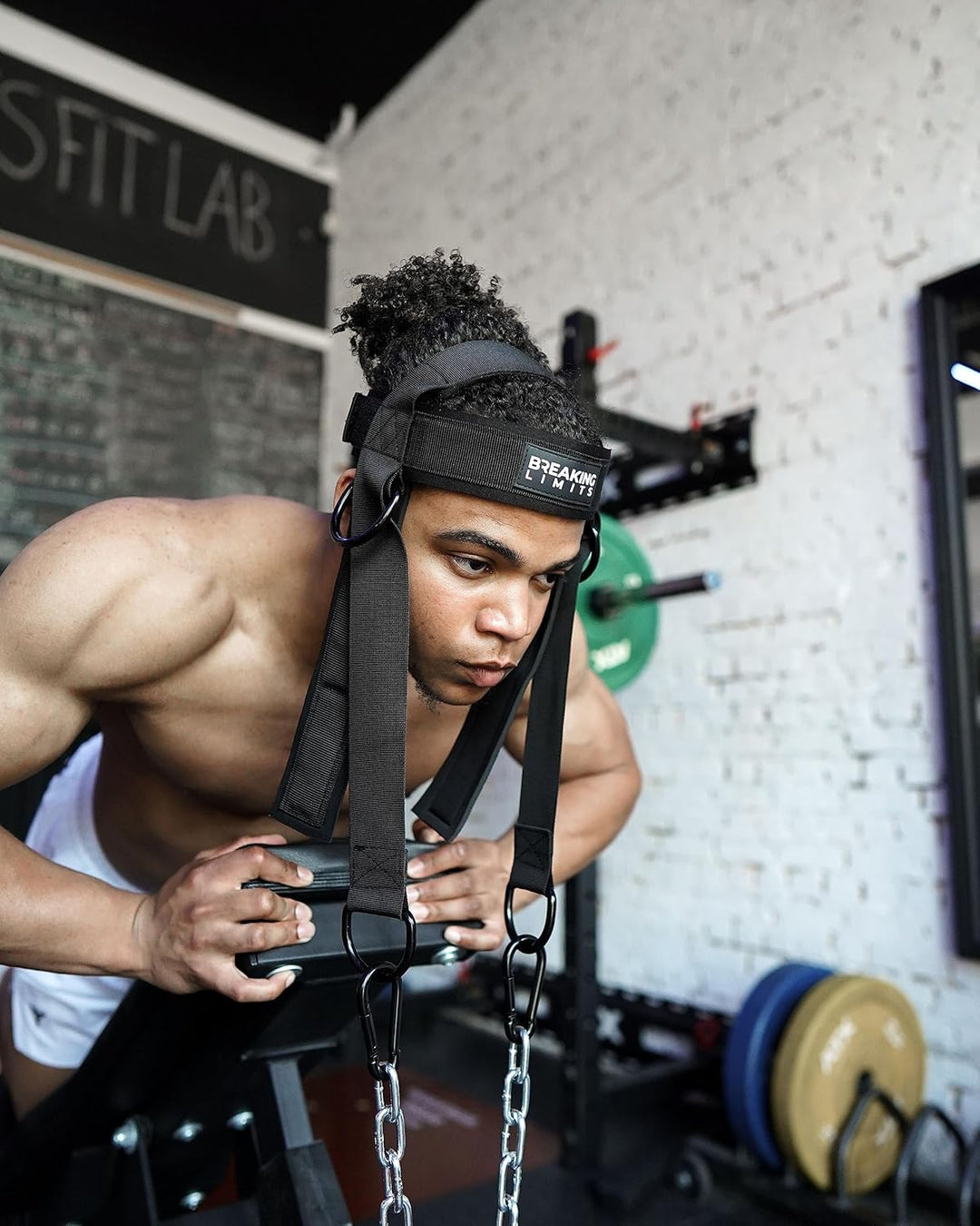 Breaking Limits Nackentrainer - Nacken-Harness mit Klettverschluss, Kopf- und Kinnriemen, Neck Train