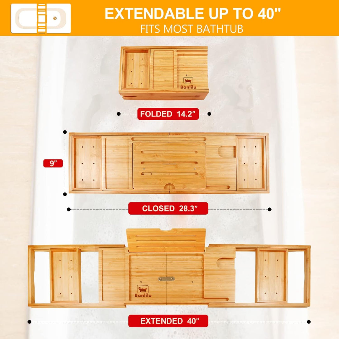 Premium Bamboo Bath Tray, Bamboo