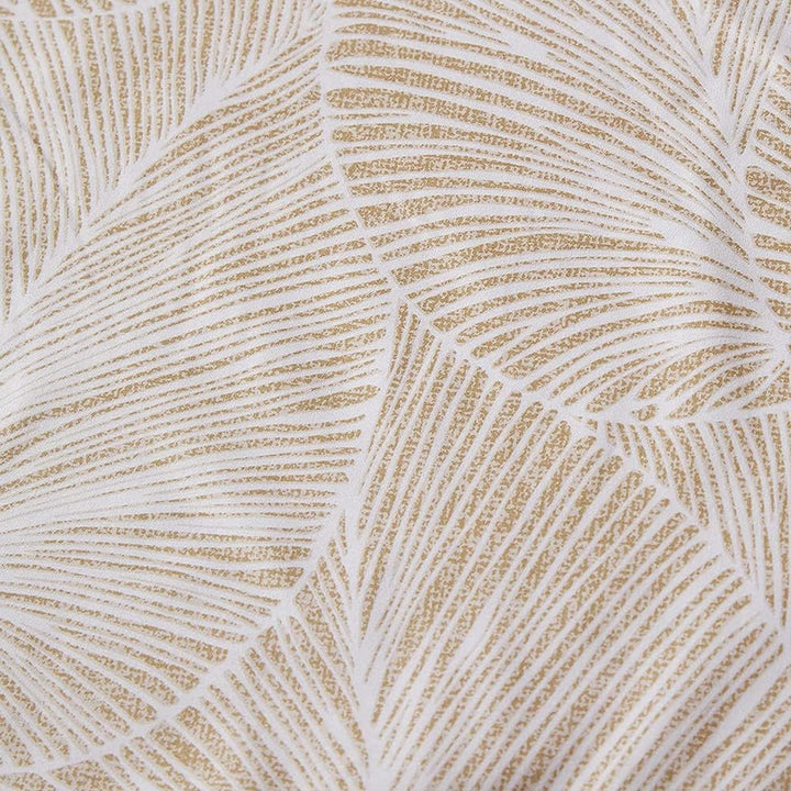 Nayoroom Bettwäsche 135x200 4teilig Beige Blätter Muster Bettbezug Microfaser Tropisch Palmenblätter