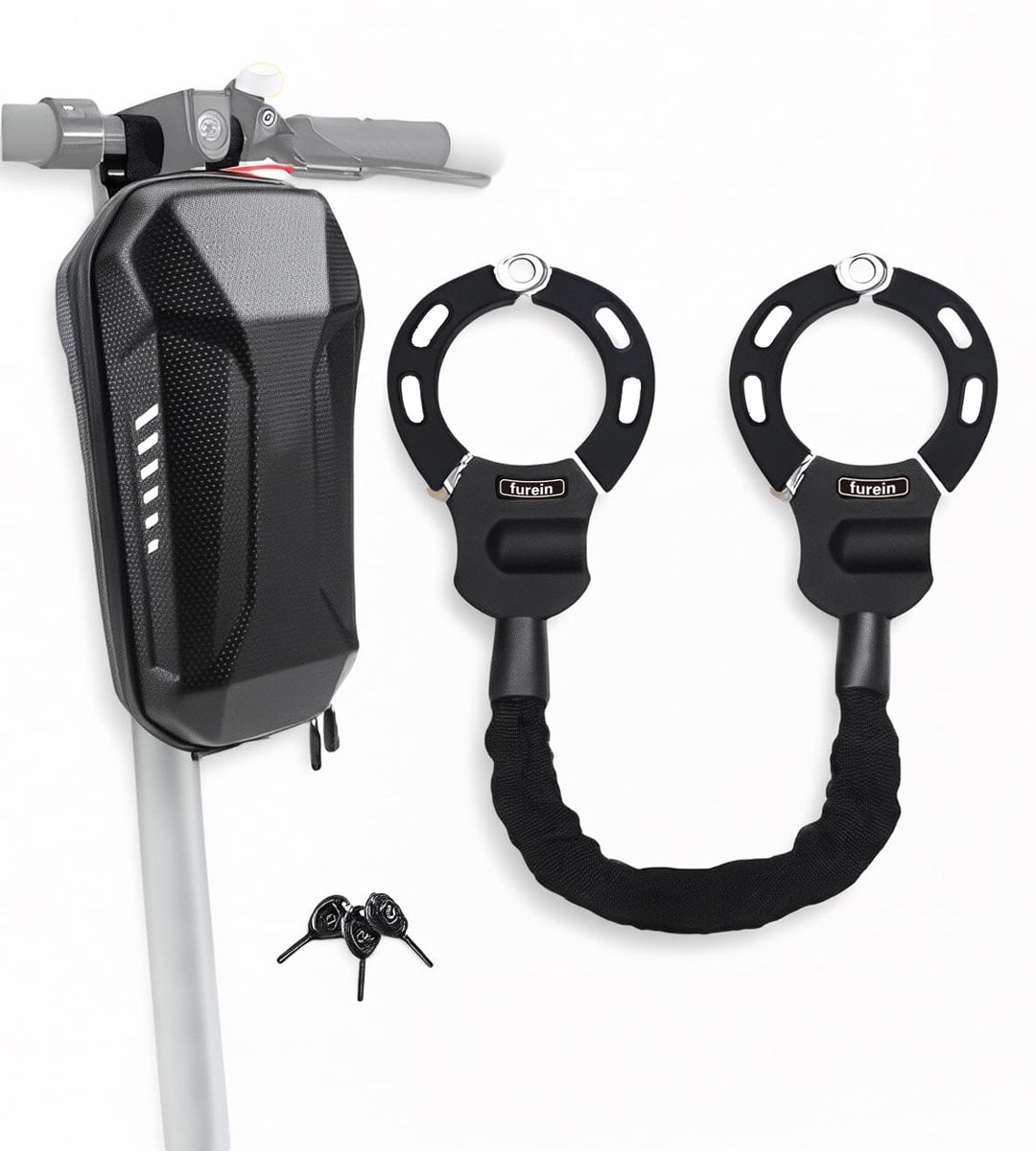 Schloss für E Scooter,Handschellenschloss,Schloss für E Scooter Roller mit Schlüssel,Silikonschutz G